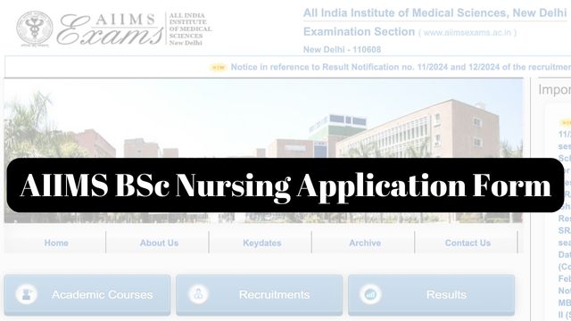 AIIMS BSc Nursing Application Form