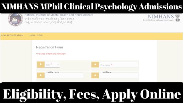 NIMHANS MPhil Clinical Psychology Admissions